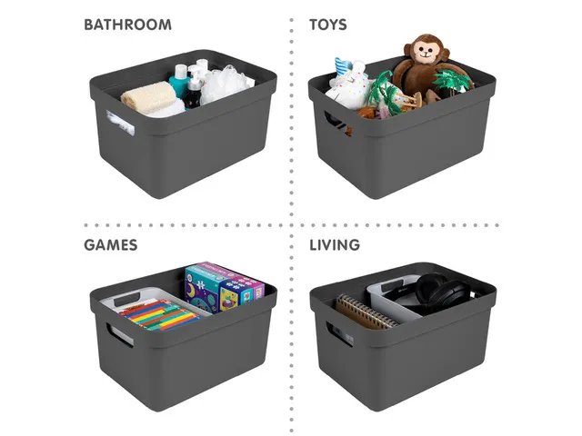 Sigma Home opbergbox 13L antraciet - 35x24,6x18,3cm