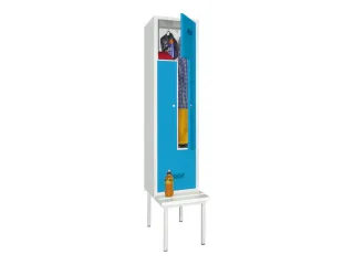 Z-garderobekast,HxBxD 2100x400x800mm,vak B 400mm,RAL7035,front RAL5012 - 2