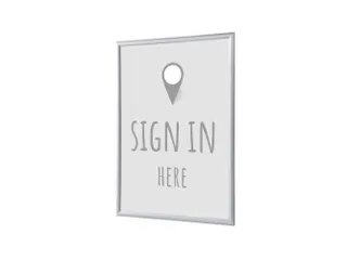 Kliklijst A1 complete set met print "Sign in here" Grijs - 1