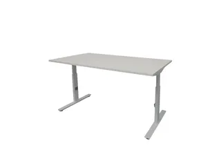 Bureau Linesto Plus Hoogte instelbaar 140x80cm blad Grijs, Alu T-poot - 1