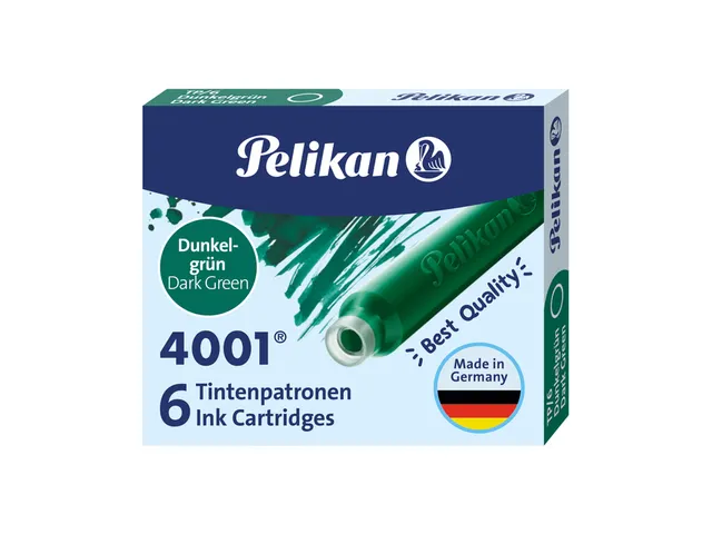 Inktpatroon Pelikan 4001 donkergroen 6 stuks