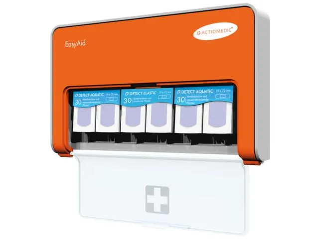 pleisterdispenser,60x waterafstotend,30x elastisch,Detecteerbaar,blauw