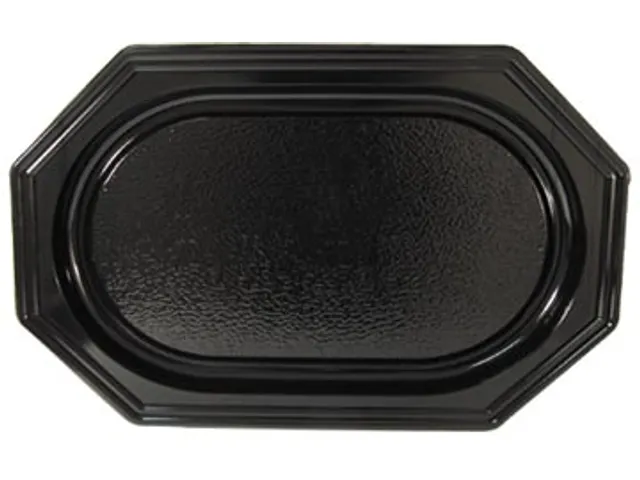 Cateringschaal Gerecycleerd PET 45x30 cm 8 Hoek Zwart Pak 10 Stuks