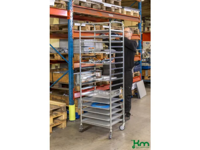 dienbladwagen,draagverm. 150kg,18etage(s),Dienbladschap,zilverkleurig