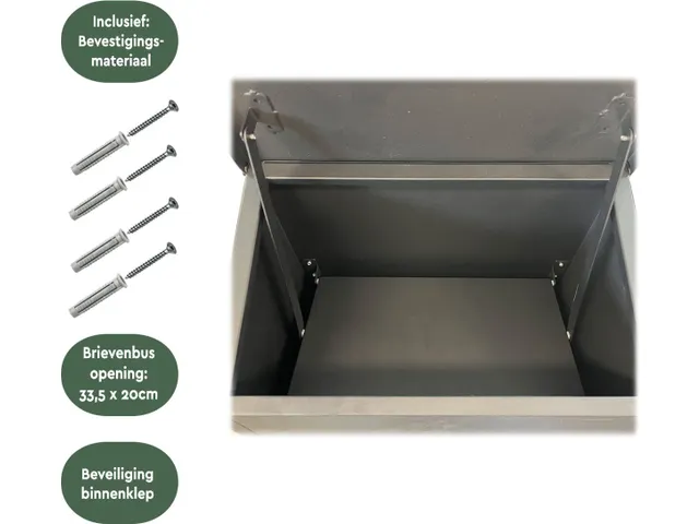 Pakketbrievenbus Zwart PB400