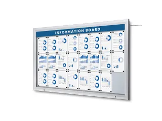 Outdoor mededelingenbord 24x A4 met logopaneel LED verlicht - 6