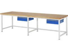 werkbank,HxBxD 840-1040x3000x900mm,beukblad,draagverm. 1250kg,4voeten