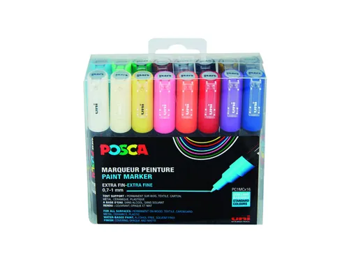 Verfstift Posca PC1MC Extra Fijne punt 0,7-1,0mm 16st assorti