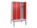 locker met bank,voor scheiding van kleding,HxBxD 2120x1200x815mm,3vak