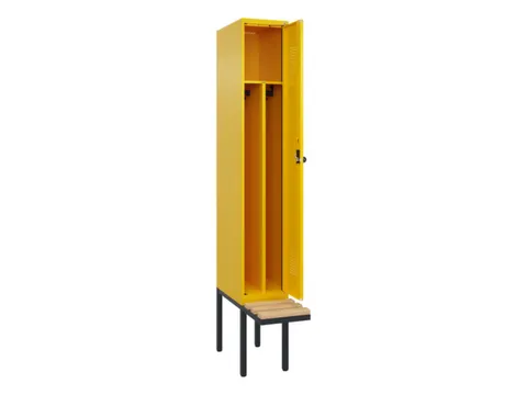 locker met bank,voor scheiding van kleding,HxBxD 2120x300x815mm,1vak