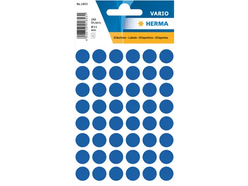 HERMA 1853 Multipurpose etiketten Rond 13mm Donkerblauw 240 stuks