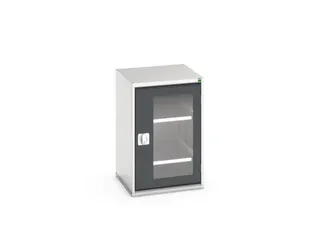 vitrinekast 800x525x550mm 2xStalen bodem romp RAL7035 front RAL7016 - 1