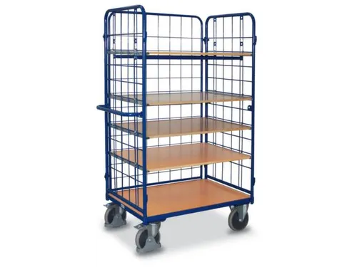Etagewagen 500kg 1200x800mm H 1820mm 3 Wanden Draadgaas 5 Etages