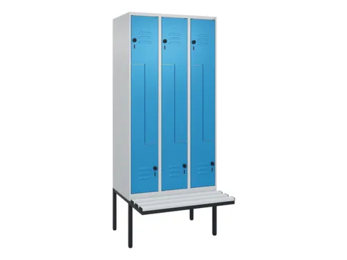 Z-garderobekast,HxBxD 2120x900x815mm,6vak,vak B 300mm,draaigrendel