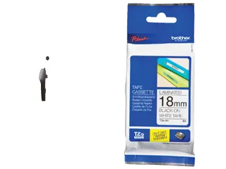 Labeltape Brother P-touch TZe-241 standaard 18mm zwart op wit - 3