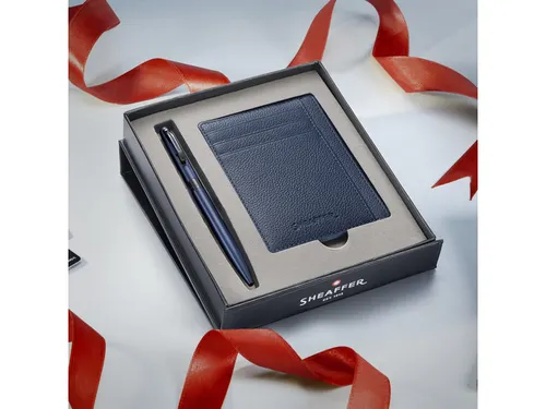 Balpen giftset Sheaffer Reminder 9018 Matte bleu polished black PVD me
