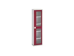 vitrinekast 2000x525x350mm 4xStalen bodem romp RAL7035 front RAL3004