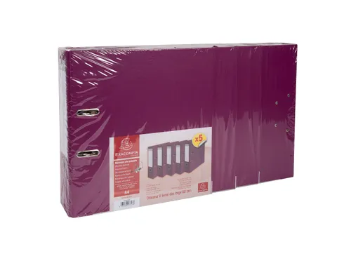 Pak 5 ordners PP/PP A4 80mm fuchsia PP A4 80mm FUCHSIA