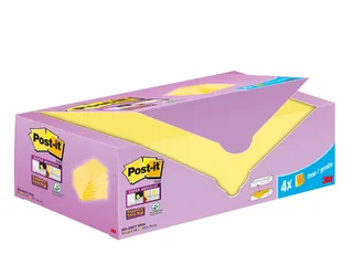 Memoblok 3M Post-it 655-SSCY Super Sticky 76x127mm geel voordeelpak - 1