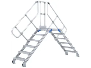 overgang bordes H 0 86m 2x4treden trede B 1000mm 45°helling aluminium - 6