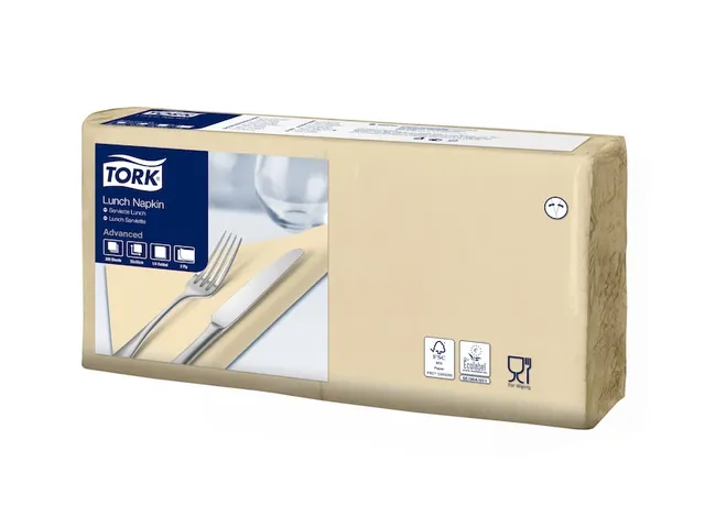 Tork 477426 Lunchservet Advanced Zand 33x33cm 1/8 vouw