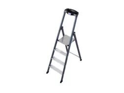 trapladder,eenzijdig,4treden,bordes met profiel,Stand H 0,85m