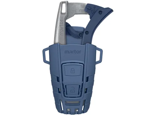 Veiligheidsmes Martor Secunorm 610 XDR trapezium 18mm met holster zilv