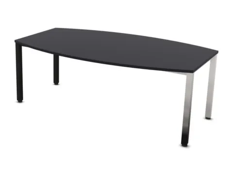 vergadertafel,HxBxD 740x2000x1200mm,vatvormig,CC-zwart