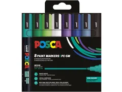 Uni POSCA paintmarker PC-5M 8 stuks in koude kleuren