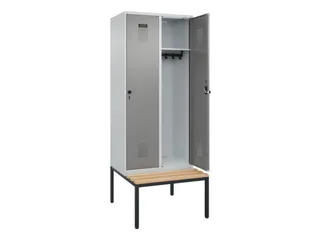 locker met bank,HxBxD 2120x800x815mm,2vak,vak B 400mm,draaigrendel - 2
