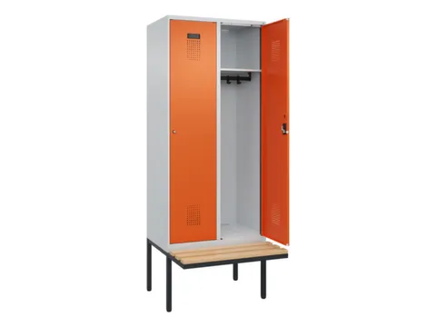 locker met bank,HxBxD 2120x800x815mm,2vak,vak B 400mm,cilinderslot