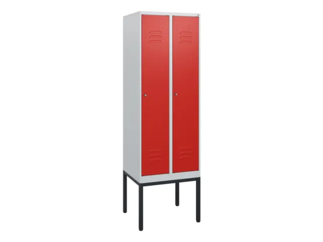 locker,HxBxD 1950x600x500mm,2vak,vak B 300mm,cil.-slot,voetonderstel