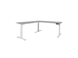 Elektrisch Hoekbureau Dextro Plus 160x200cm Frame Zwart Blad Grijs