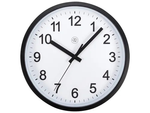 Wandklok nXt Robust dia 25,5cm zwart/wit kunststof