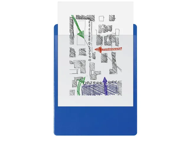 Klemplaat met instee khoes PP A4 blauw