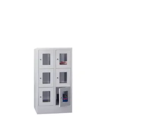 lockerkast,HxBxD 1187x600x500mm,2x3vakken,RAL7035,front RAL5012 - 2