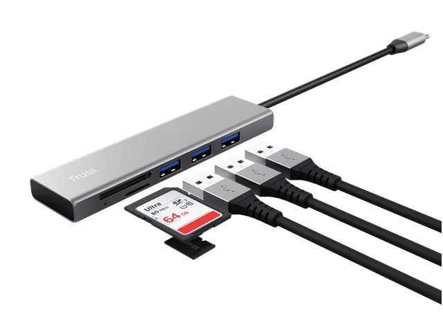 Trust Halyx Snelle USB-C-hub en Kaartlezer