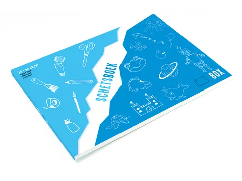 schetsboek A4 80 vel 80 gram, korte zijde gelijmd