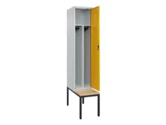 locker met bank,voor scheiding van kleding,HxBxD 2120x400x815mm,1vak