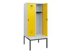 locker met bank,HxBxD 1950x800x815mm,2vak,vak B 400mm,draaigrendel