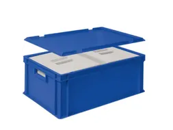 Euronorm-stapelbak,m. 2isoleerboxen,HxLxB 220x600x400mm,44,5/10,4l