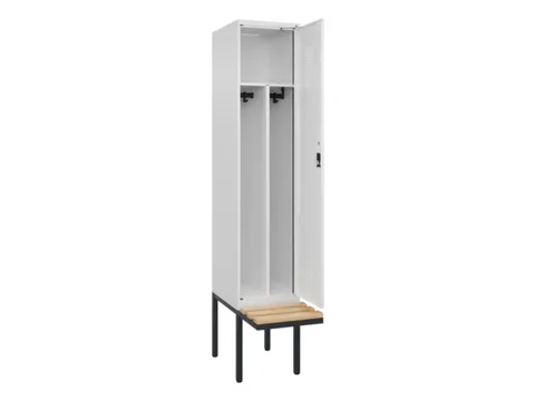 locker met bank,voor scheiding van kleding,HxBxD 2120x400x815mm,1vak