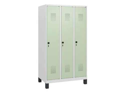schoollocker,HxBxD 1630x900x500mm,3vak,vak B 300mm,draaigrendel,voeten