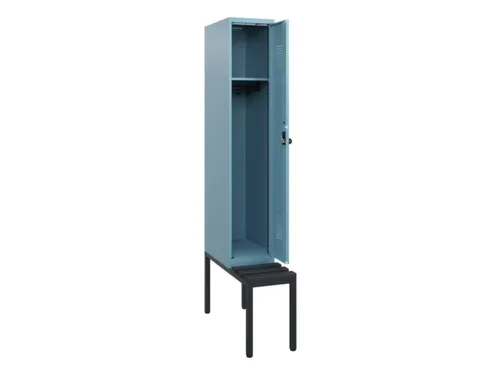 locker met bank,HxBxD 1950x300x815mm,1vak,vak B 300mm,draaigrendel