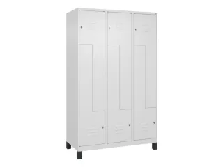 Z-garderobekast,HxBxD 1950x1200x500mm,vak B 200/400mm,cil.-slot,voeten - 1