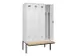armoire vestiaire avec banc noir et blanc,HxlxP 2120x1200x815mm