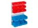 OUTLET Plaque à fentes avec bacs 340x385x130mm 15 bacs rouge/bleu