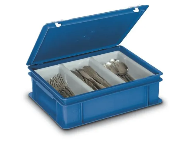 Euronormkoffer Blauw Indeling Bestek Pe Scharnierdeksel 130x400x300mm