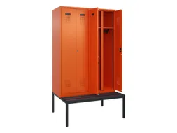 locker met bank,voor scheiding van kleding,HxBxD 2120x1200x815mm,4vak