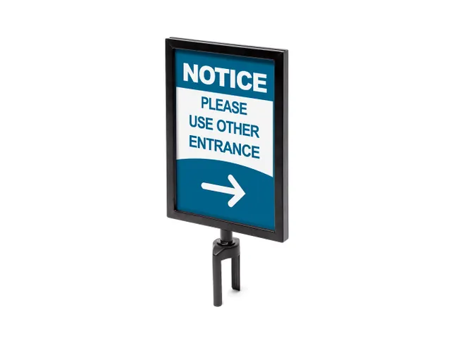 Topbord A4 Voor Afzetpaal Flexi Zwart